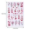 5D Valentines Geprägte Nagel Aufkleber Herz Blume Rot Liebe Herz DIY Romantische Maniküre Dekoration