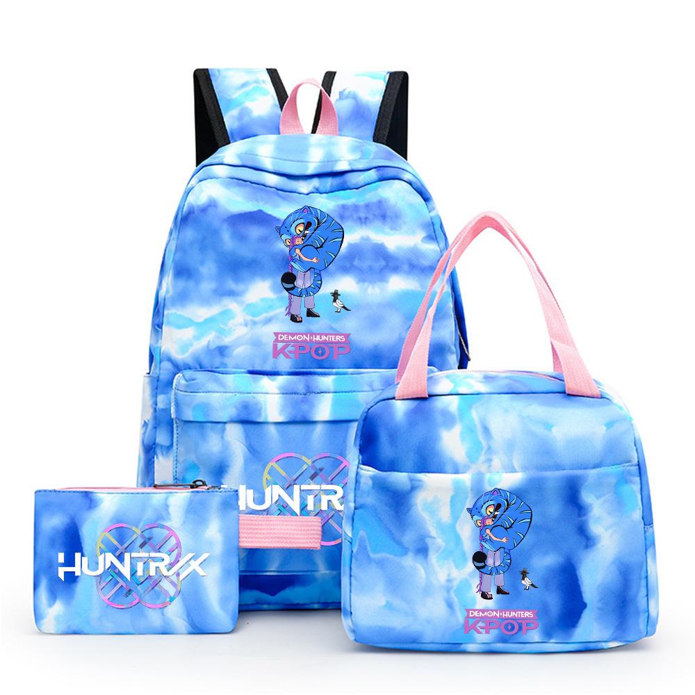 3Pcs/set Anime Printed Backpack with Shoulder Bag Pengcil Case for Teenager Large Capacity Waterproof Bookbag Back To School Gift