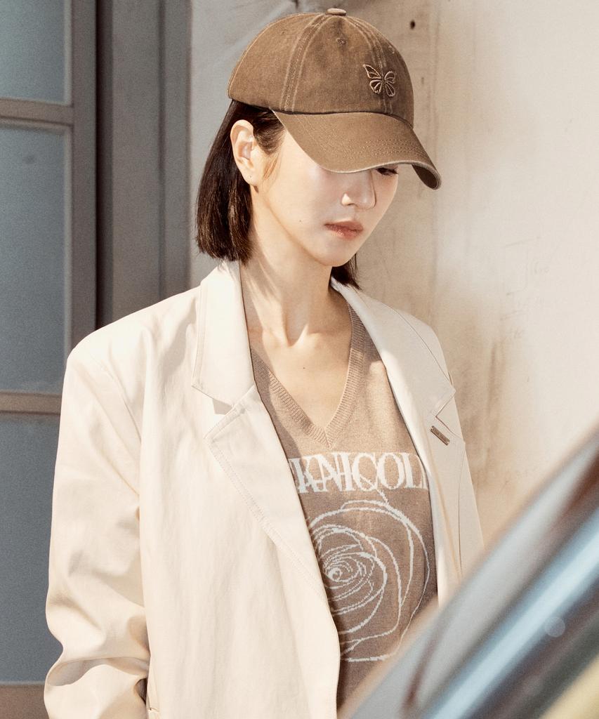 Nigaennikol Vintage Mini Butterfly Ball Cap_Khaki