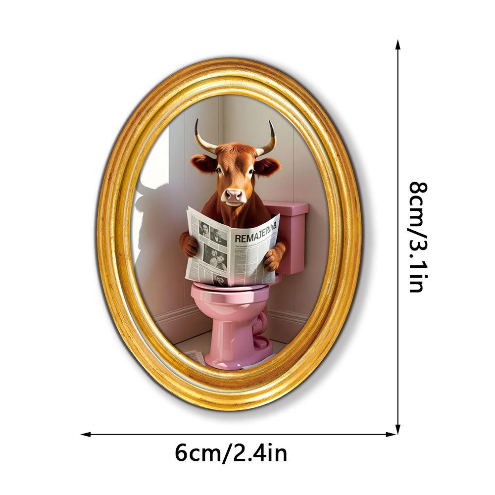 MZCT455-481 Creative 3D Wooden Round Photo Frame Refrigerator Magnet