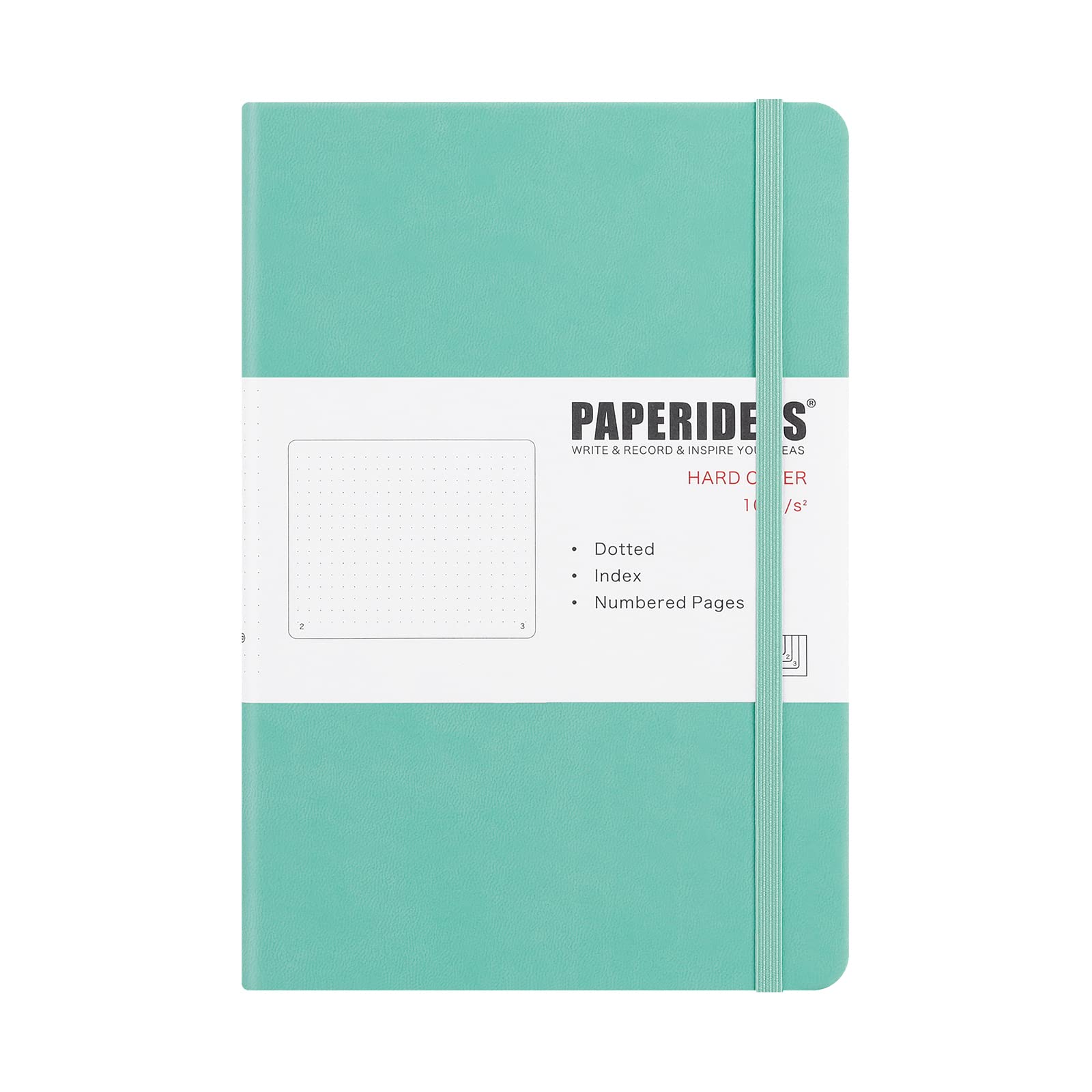 PAPERIDEAS Notebook A5 Hardcover (Dot Pattern, Mint Green)