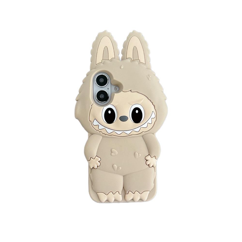 For iPhone 16 15 14 Plus 13 12 11 Pro Max Kawaii 3D Cartoon Monster Rabbit Elf Phone Case Soft Silicone Cover