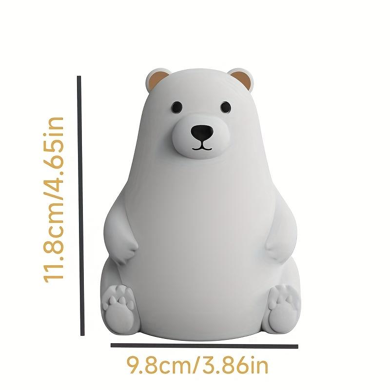 

Cute Polar Bear Night Light with 3 Speed Dimming, Silicone Desk Lamp for Bedroom, USB Rechargeable, Battery, Soft Glow, Eye Protection белый