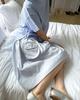 Inodoleu Picnic Pocket Midi Skirt _ Fog Blue