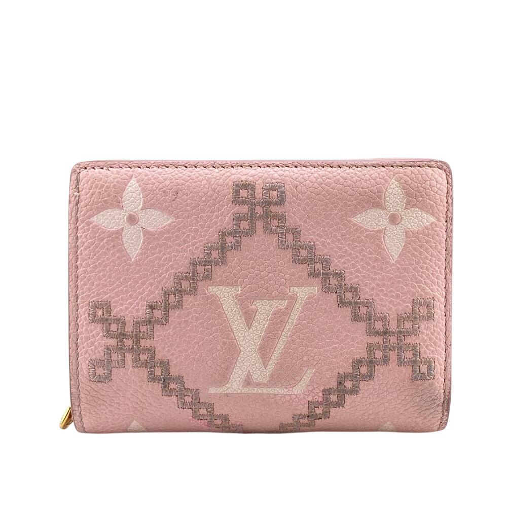 

LOUIS VUITTON M81212 Compact wallet Monogram Emplant Broderie leather Portefeuille Claire Bifold Wallet pink leather Women Used