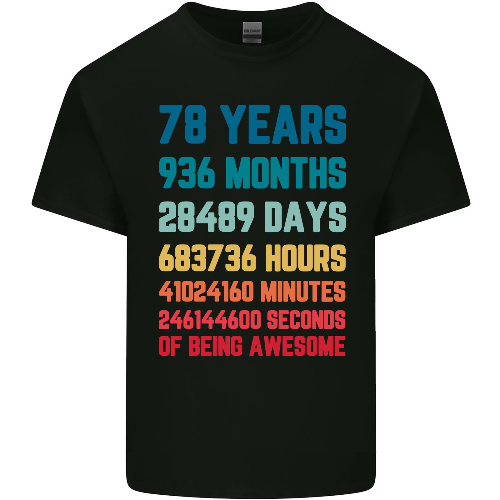 

78th Birthday 78 Year Old Mens Light Cotton T-Shirt Mens Womens Tees Top M
