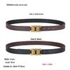 Smooth Buckle Black Lychee Grain Dual-Use Women's Leather Belt