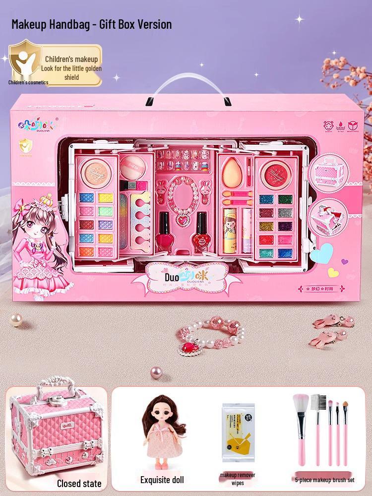 Set de Machiaj de Prințesă pentru Copii Netoxic - Cosmetice pentru Copii și Cadou Lac de Unghii