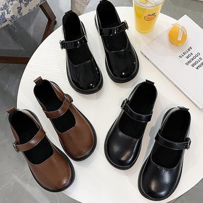Frühling Herbst Lolita Schuhe Schnalle Mary Janes Schuhe Lackleder Flache Damenschuhe Mädchenschuhe Größe 34-40 zapatos mujer