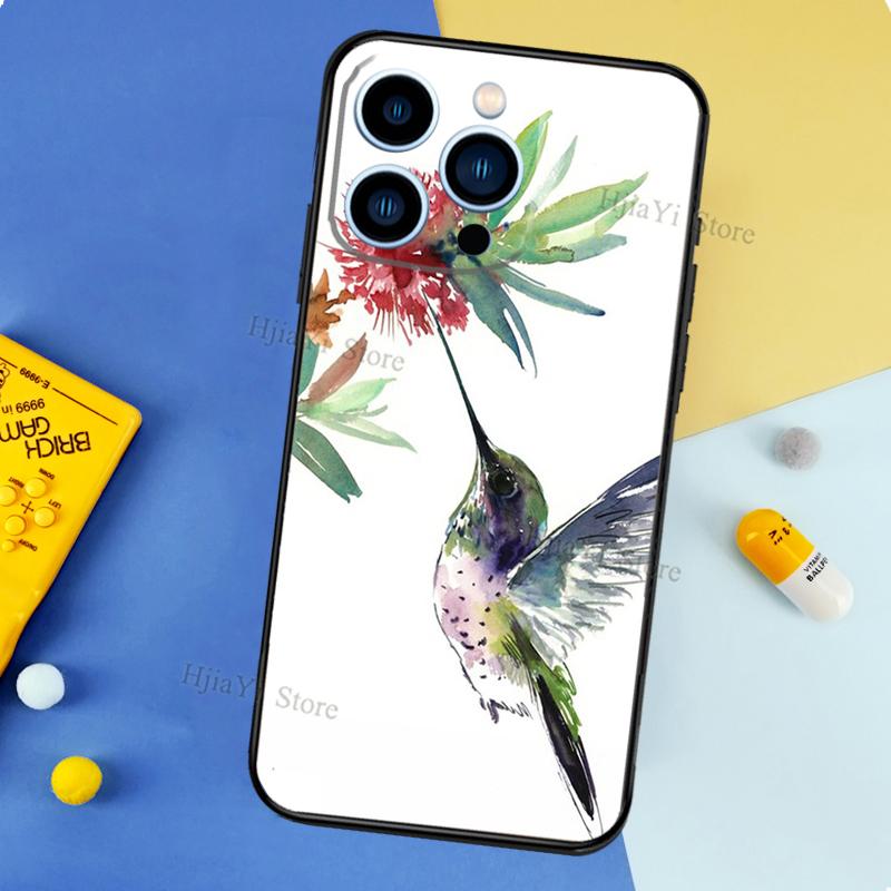 Hummingbird Case For iPhone 11 14 15 16 Plus Soft Phone Cover For iPhone XR X XS 12 13 Pro MAX Mini
