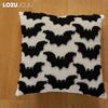 1PC LOZUJOJU Halloween Cartoon Pattern Pillowcase with Polyester Cotton Embroidered Cushion Cover for Sofa Living Room Bedroom Home Decor