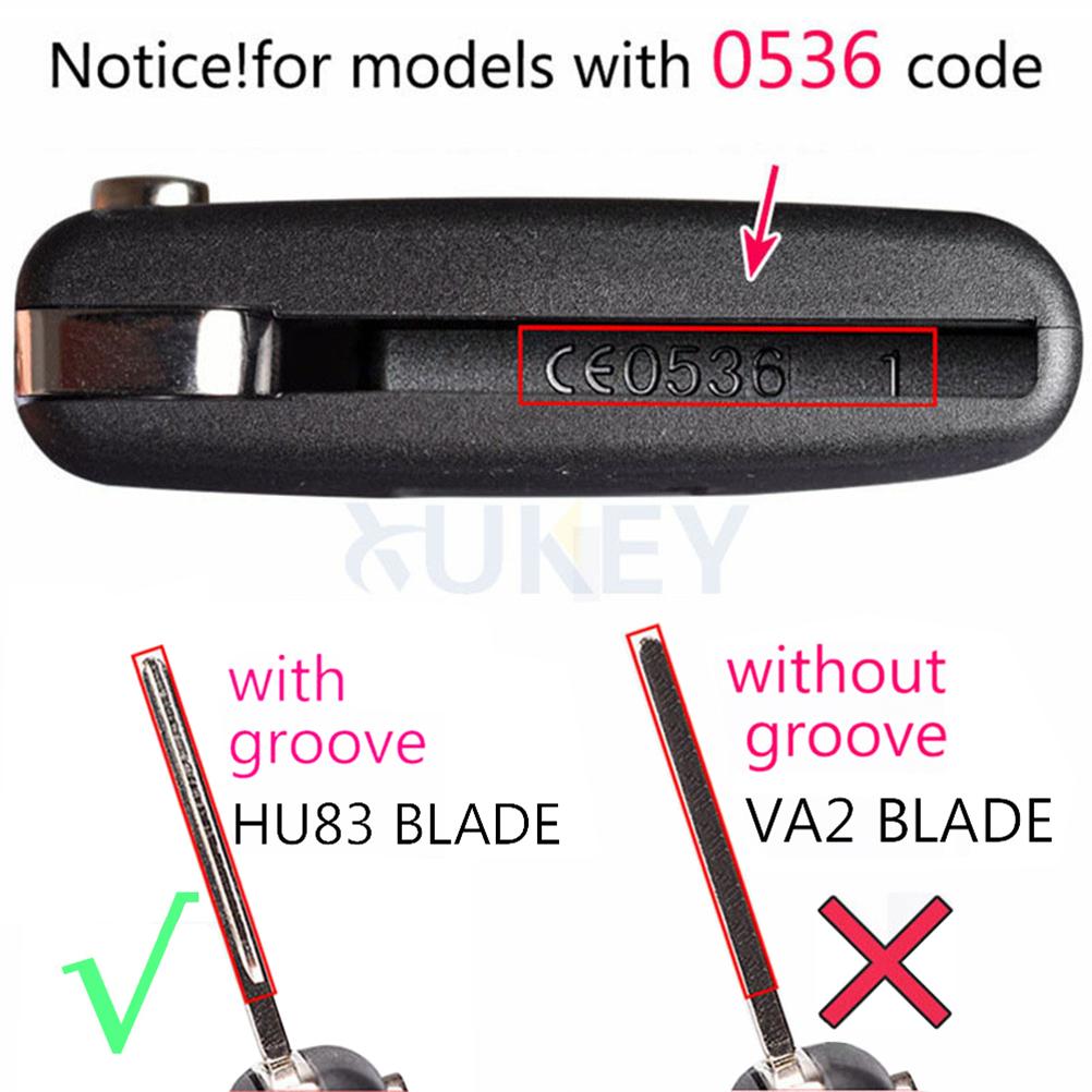 Modifierad Flip Key Shell Case Fjärrnyckelfodral 3 knapp för Peugeot 306 407 408 607 för Citroen C4 C2 Bilnyckel CE0536 HU83 Blade