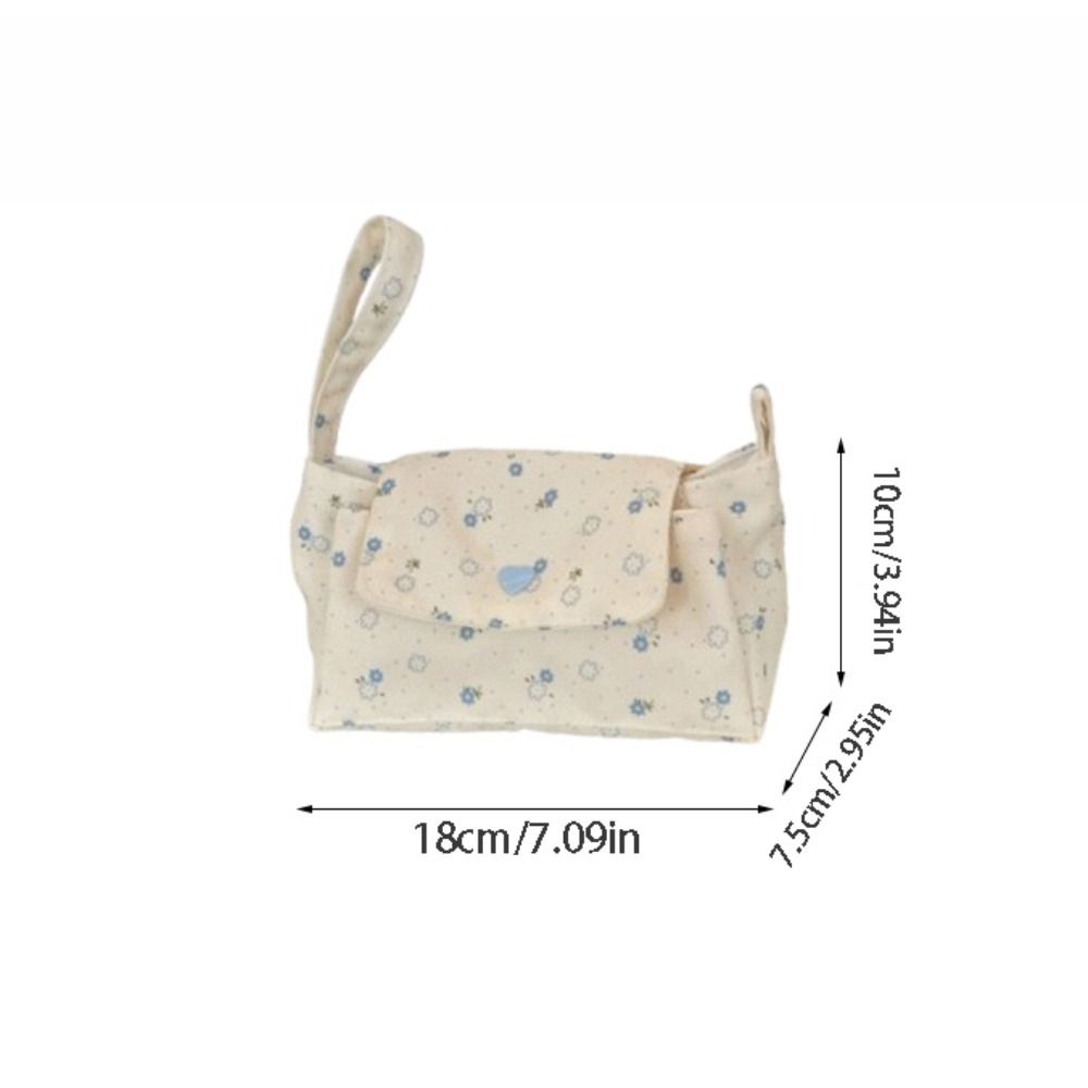 Snap Button Floral Makeup Bag Print Layered Storage Bag Organizer Pouch Coin Purse Daily Storage
