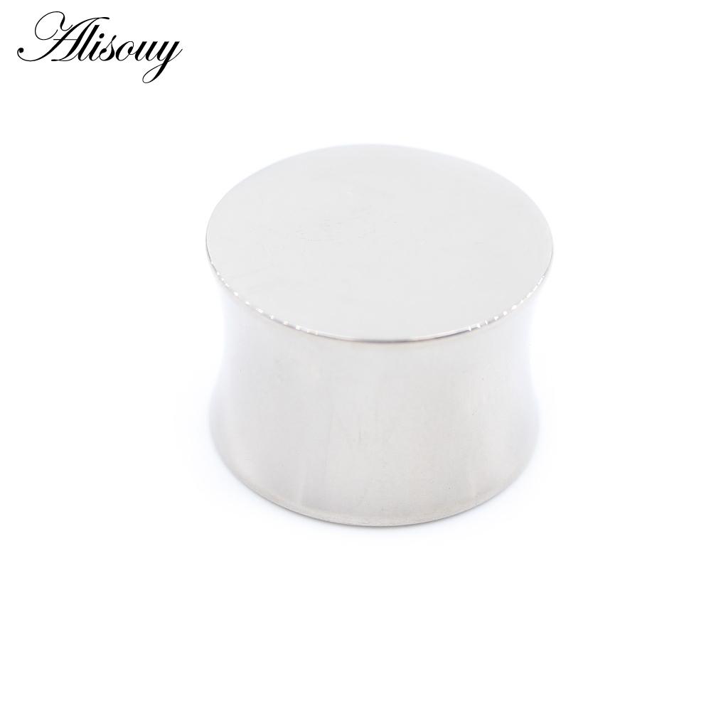 Alisouy 1PC G23 Titanium Solid Polish Double Flared Ear Tunnels Plugs Expander Stretcher Gauges Earrings Piercing Body Jewelry