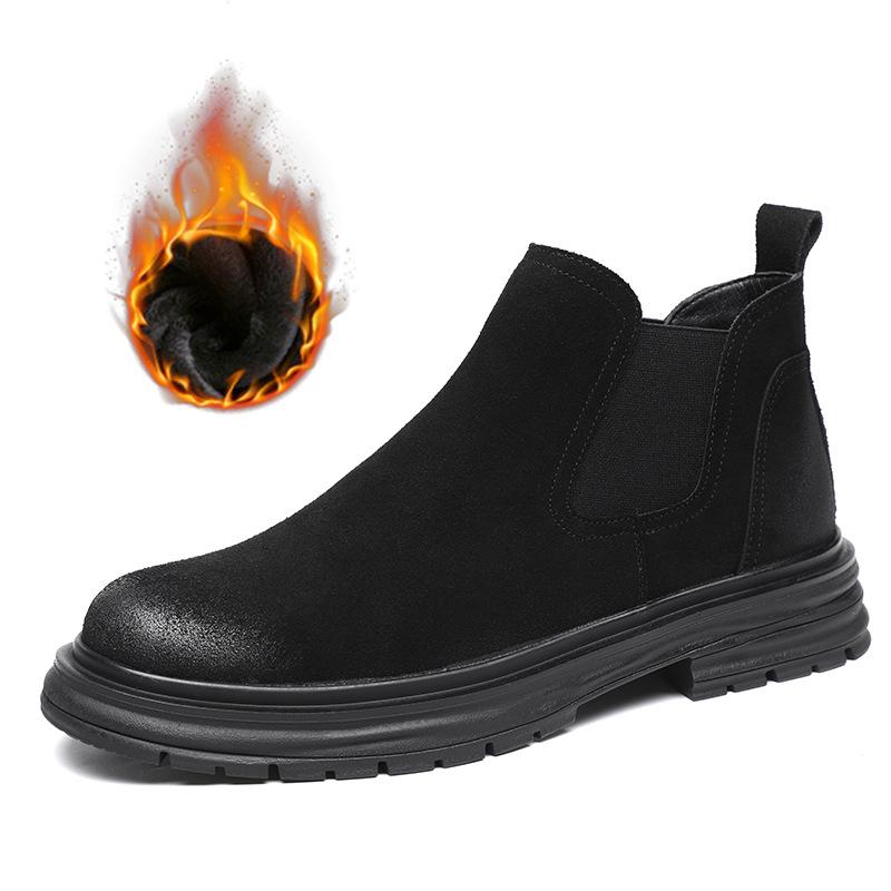 

Модные мужские модные вечерние выпускные ботинки челси черные стильные осенне-зимние туфли ковбойские ботинки на платформе красивые замшевые ботинки из коровьей кожи мужские 270