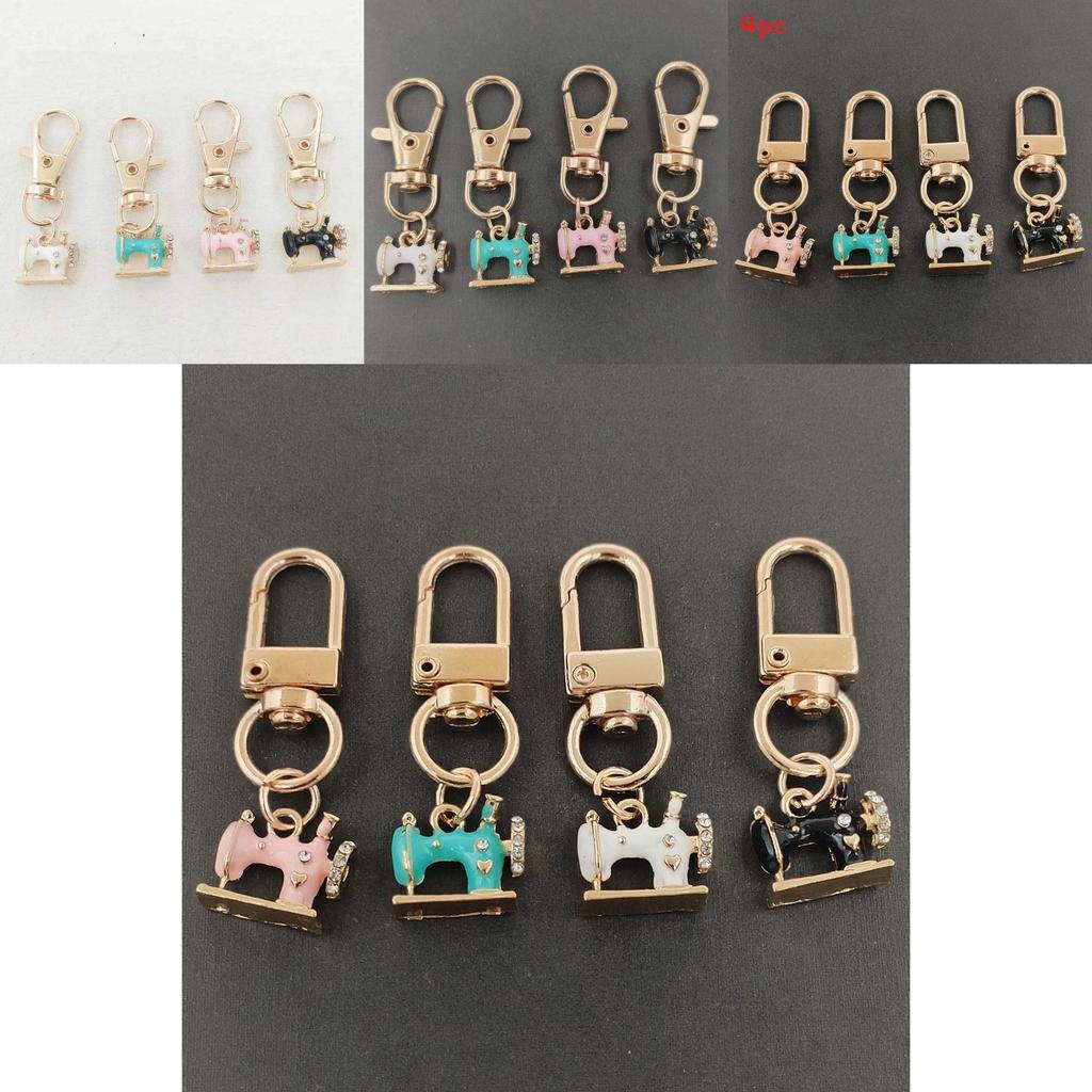 Modern Sewing Machine Glass Keychain With Alloy Pendant For Gift Giving And Daily Use