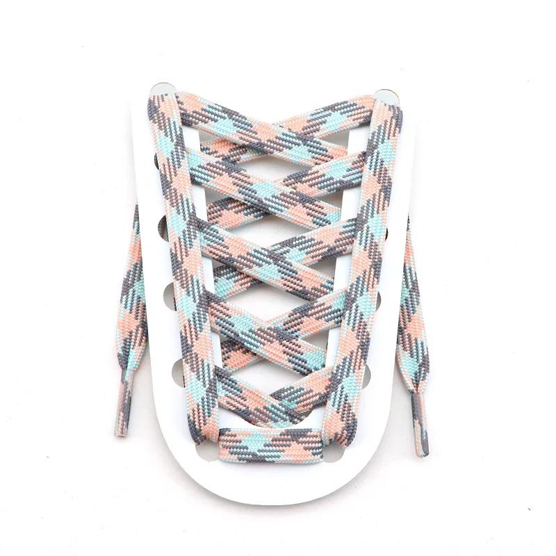 Șireturi plate pentru adidași Șireturi curcubeu Șireturi colorate cu dungi pentru femeie bărbat Lățime 1CM Lungime 100/120/140/160CM 1 pereche