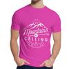 Unisex Tee Shirt The Mountains Are Calling And I Must Go Hiking Climbing Quality Cotton Casual