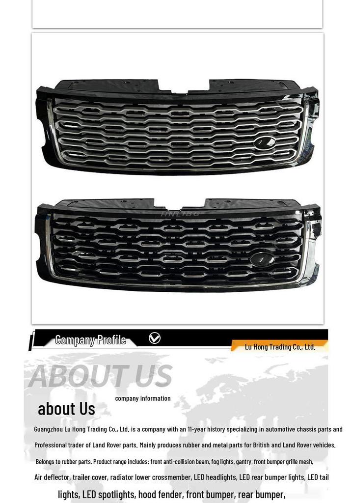LR108960 Front Bumper Grille - Bright Black Electroplated for Land Rover Range Rover SV Autobiography 2019 SVA