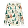 Women's Casual Fashion Long Sleeve Christmas Printed Flannel Collar Top