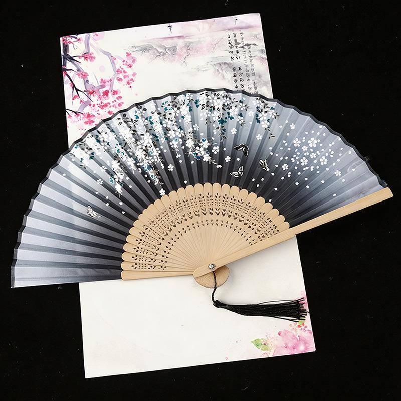 Ancient Style Chinese Hanfu Dance Fan: 6-Inch Single-Sided Folding Fan for Women