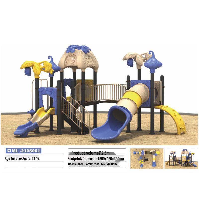 Indoor and Outdoor Playground Swing Set with Slide and Climbing Features for Kindergarten