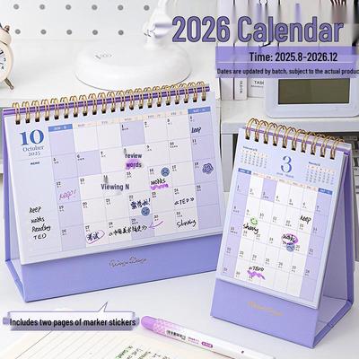 Calendario Mensile Creativo Mini da Scrivania Stile MUJI 2026