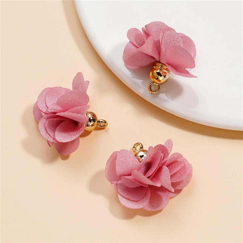 

10Pcs/Lot Fabric Flower Tassel Pendants for Jewelry Making DIY Bracelet Earring Tassel Keychain Earring Making Accessories 10pcs розовый