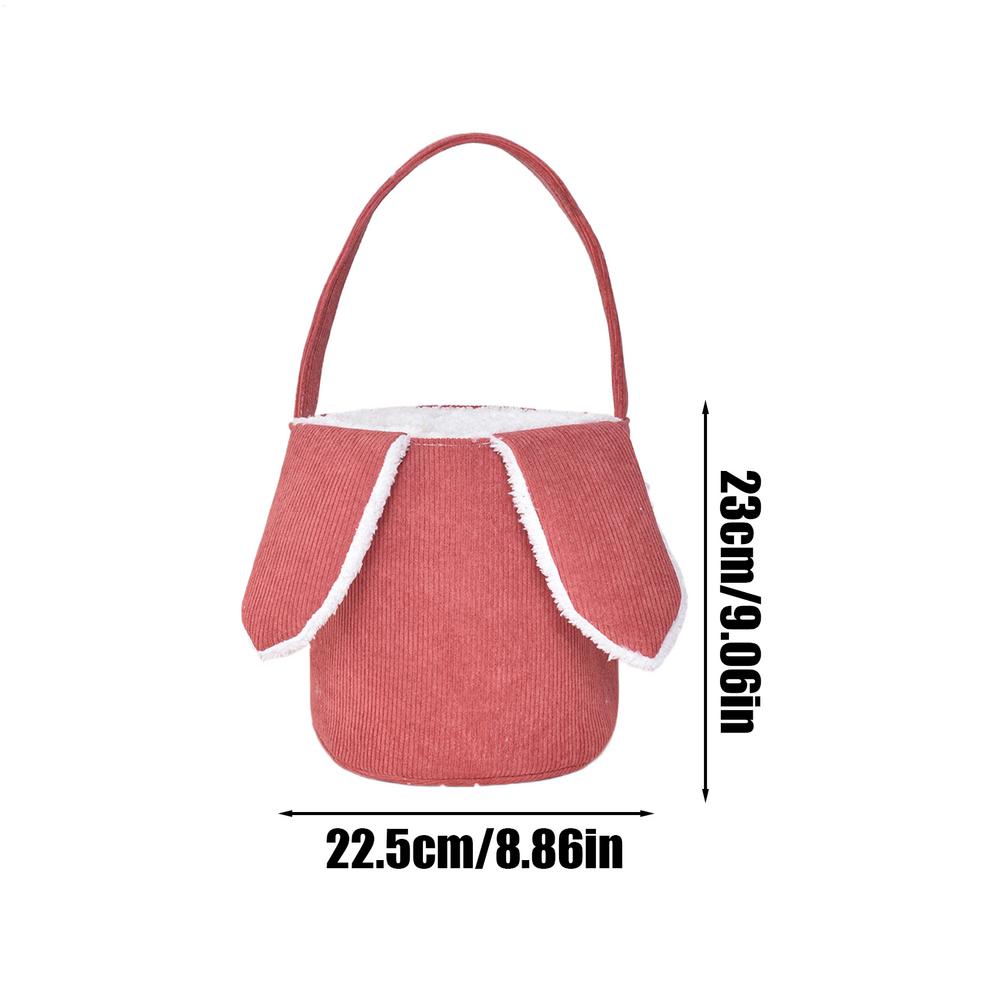 

Плюшевий кошик для Великоднього кролика, кошики-мішечки для полювання на великодні яйця, милі прикраси, зберігання цукерок з вушками кролика для полювання на яйця червоний