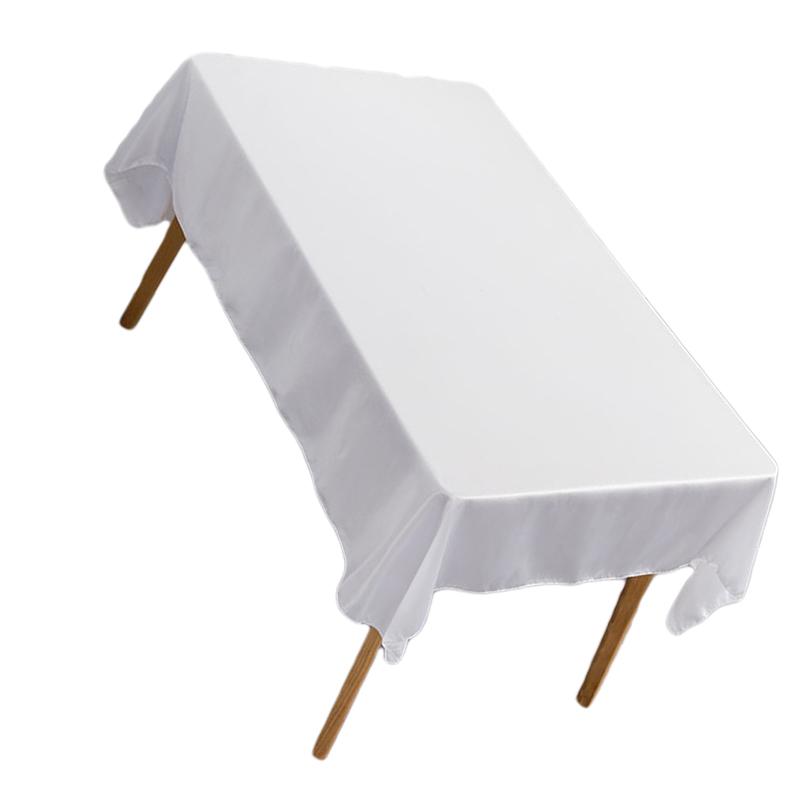 Tablecloth Rectangle White Table Cover Cloth Polyester 145x305cm for Dining Room Wedding Banquet Hotel