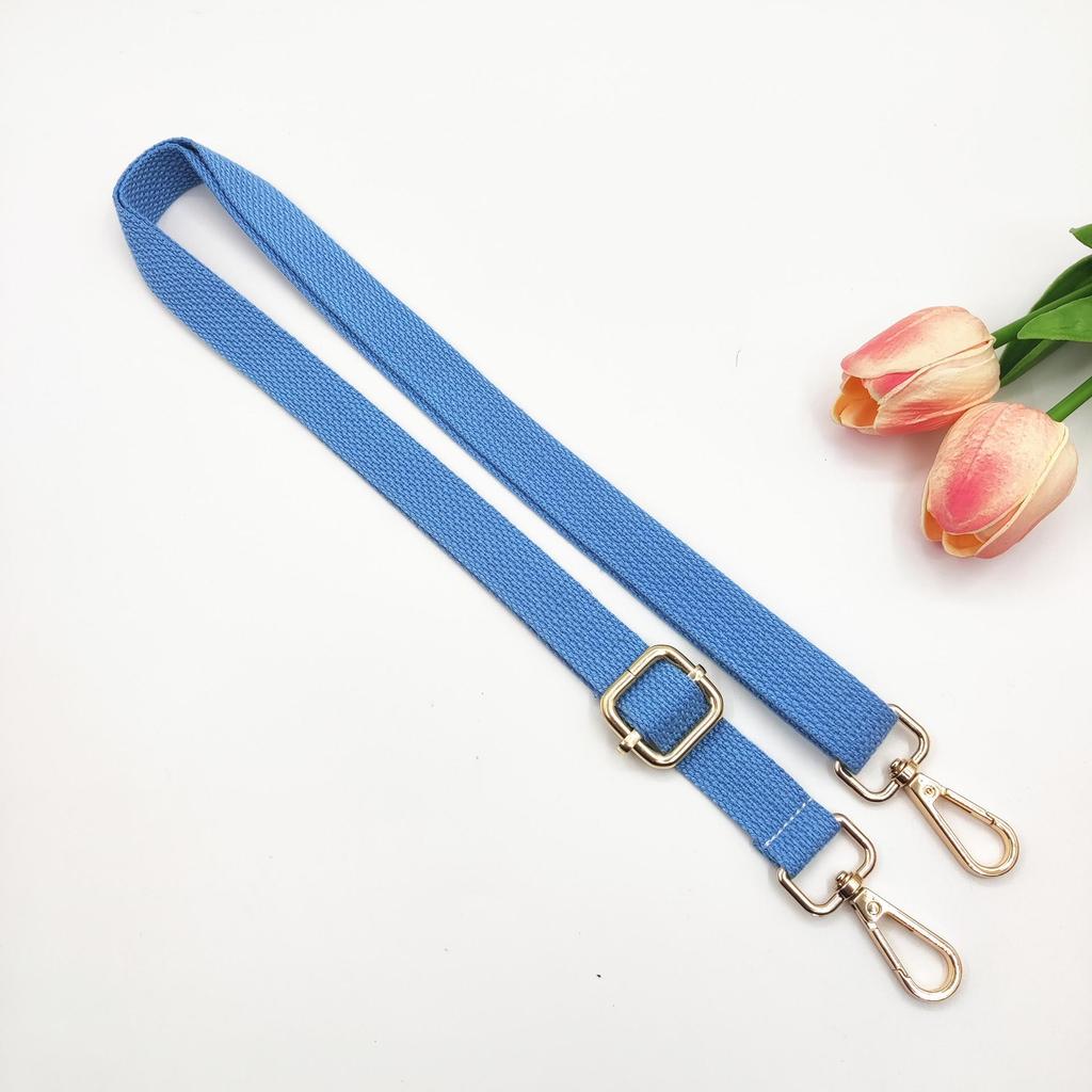 Adjustable 2cm Cotton Shoulder Strap - Solid Color Woven Replacement for Crossbody Bags