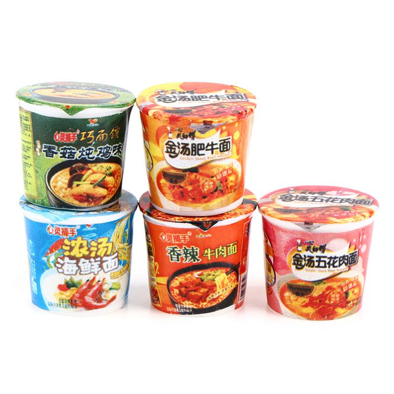 6Pcs/Lot 1:12 Doll House Miniature Instant Noodles Kitchen Accessories Toys