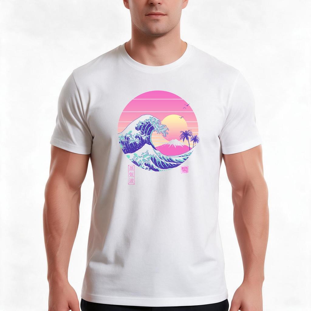 The Great Vaporwave Tshirt Summer Casual Cotton Tee Oversized Streetwear Tops Vintage Graphic Print Loose Fit Short Sleeve