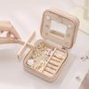 Korean Style Travel Jewelry Box with Mirror for Earrings and Rings