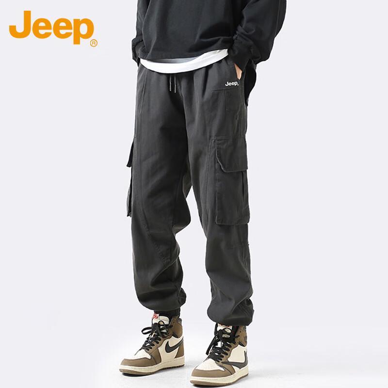 JEEP Men's Cotton American Style Cargo Jogger Pants