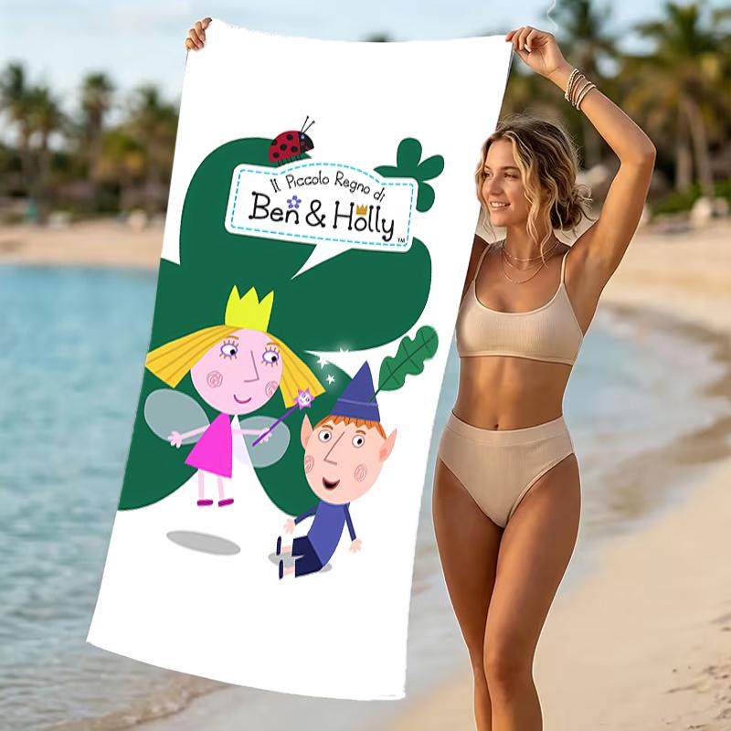 Serviette de plage motif Le Petit Royaume de Ben et Holly - douce, absorbante, lavable en machine Légère et moderne, pour la natation, Essentiels de voyage