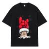 2026 Red Hand Sign Printed Graphic Y2k Harajuku Streetwear 100% Cotton T Shirt Casual Oversized Summer Men T-shirt