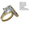 2Pcs/Set Women Ring Set Zinc Alloy Metal Rings with Rhinestones Claw Bezel Setting Classic