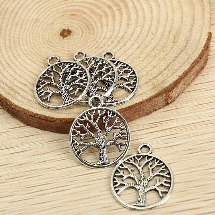 12pcs Tree of Life Charms Pendants Alloy Tree Bead Charm Craft Supplies for Bracelet Necklace Jewelry Making Findings Accessory,3 Colors