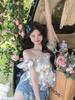 Women's Off-Shoulder Floral Puff Sleeve Summer Top