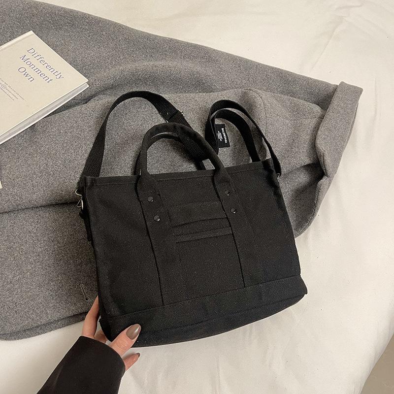 Large capacity bag versatile casual canvas shoulder bag handbag college student fashion tote bag women