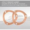 2PCS 3" Exhaust Gasket,Copper Exhaust Flange For Header Gasket & Collector Gasket,Car Accessories Exhaust Pipe Gasket Compatible With