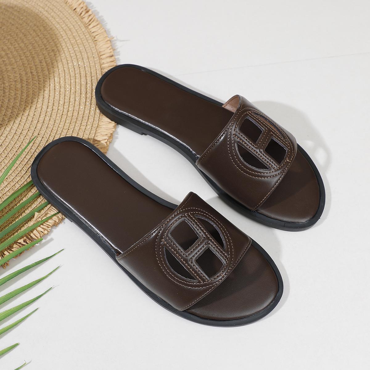 2026 Damen Sommer Bestickte Flache Sandalen 39