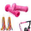 1 Paar Rubberen Fiets Stuurhandvatten Antislip Kinderen Meisjes Jongens Scooter Stuur Kleurrijke Streamers Decoratie Lint