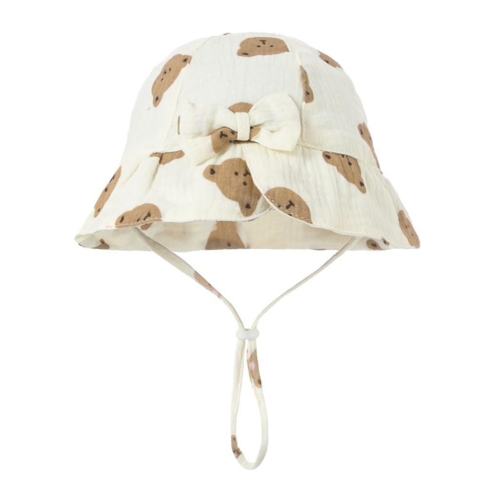 

New Thin Baby Fisherman Hat Printed Cute Bowknot Princess Hat Adjustable Baby Sunhat Spring Summer