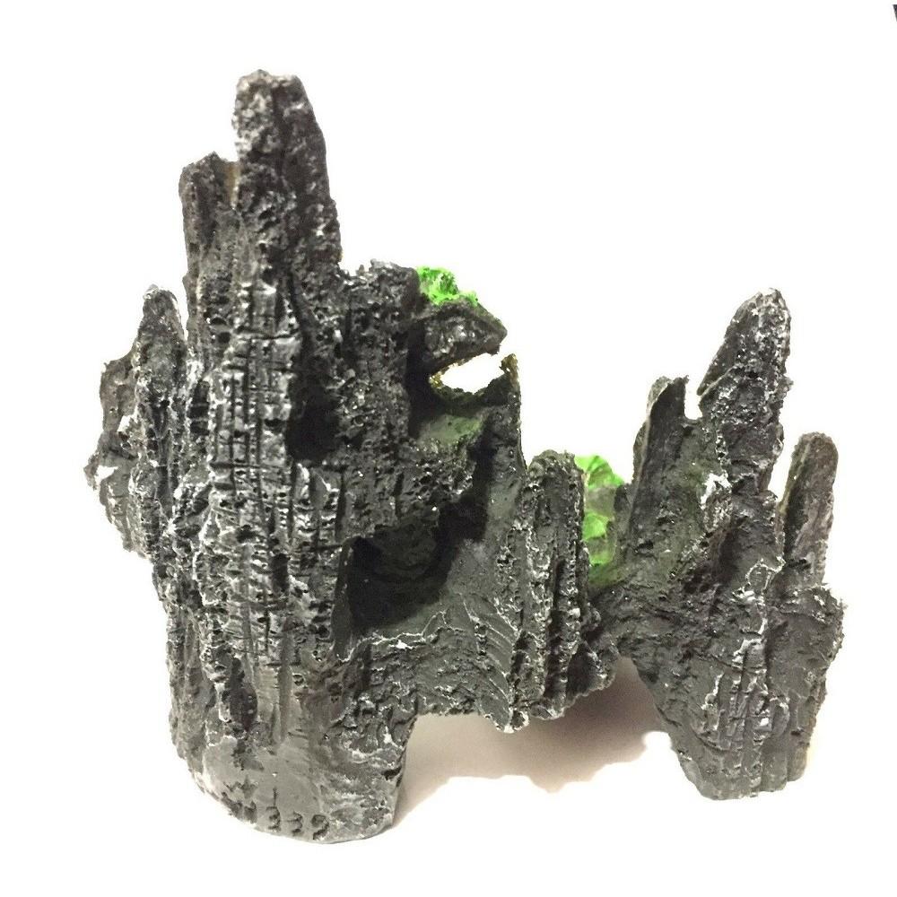 Decorazione Per Acquario In Resina – Ornamento Con Grotte – Fatto A Mano, Atossico – 12x7,5x9 Cm – Per Pesci E Rettili