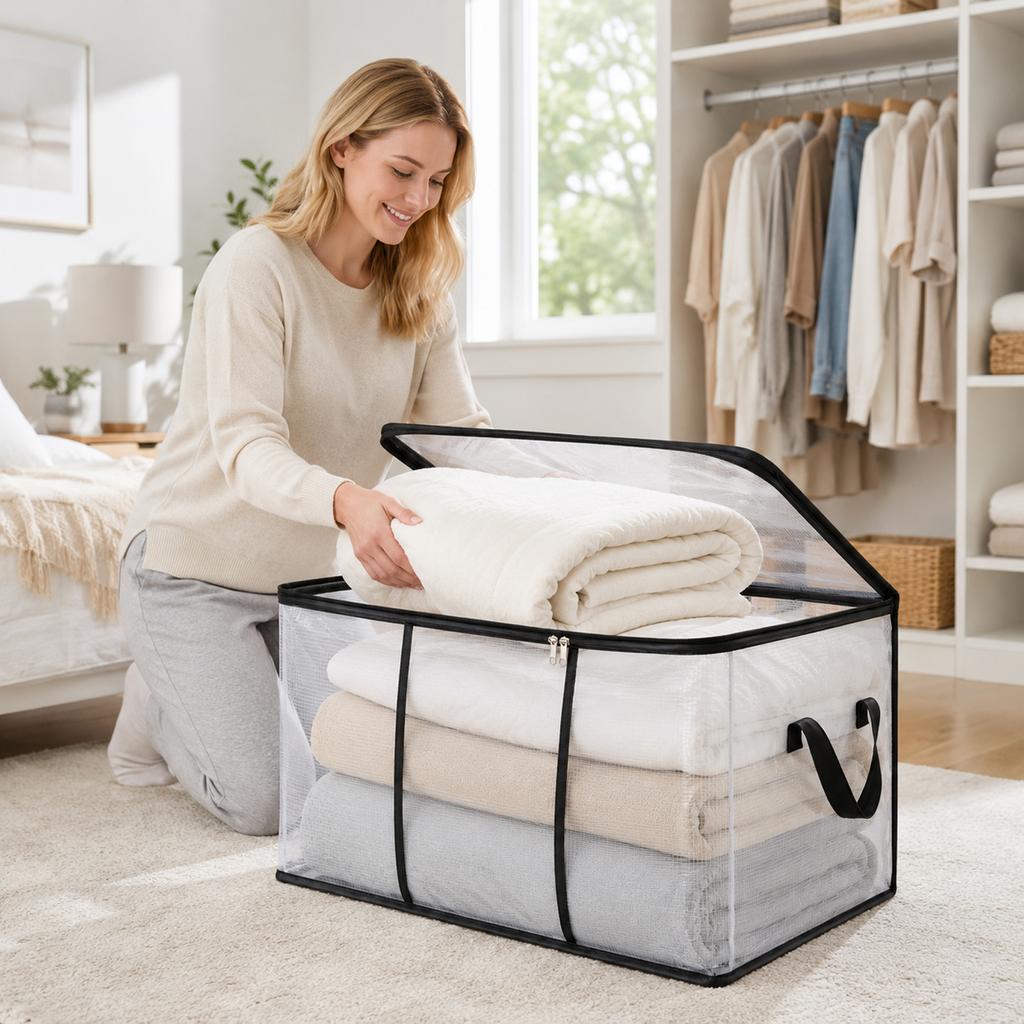 Large Capacity Clear Storage Bags, Thickened Travel Luggage Bags, for Moving, Bedding and Clothes