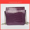 Elegant Women Pu Leather Mini Messenger Bag With Stylish Chain And Classic Design