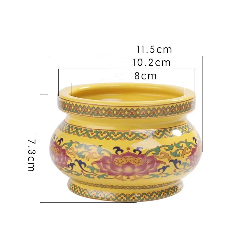 Chinese Traditional Ceramic Incense Burner Ornaments Guanyin Worship Incense Burner Decoration Feng Shui Buddha Hall Supplies