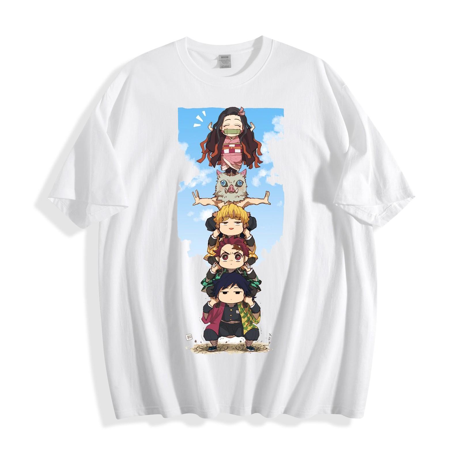 Demon Slayer Chibi Stack Tee - Tanjiro Nezuko Zenitsu Inosuke Anime T-Shirt 2XL